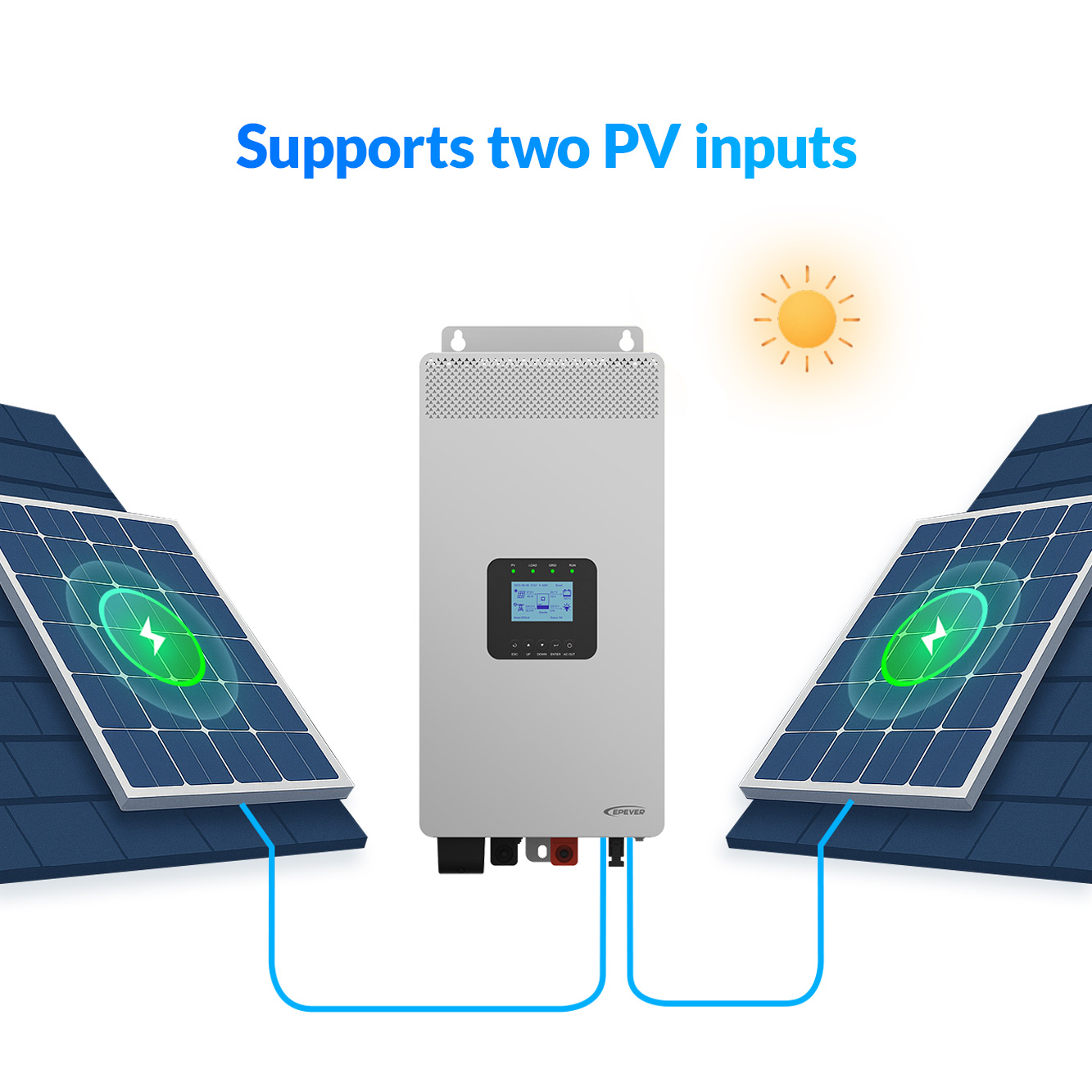 Epever Inverter Dc 24V 48V to  - Hybrid Solar Inverter 5.5Kw Mppt 48V ulasan dan harga