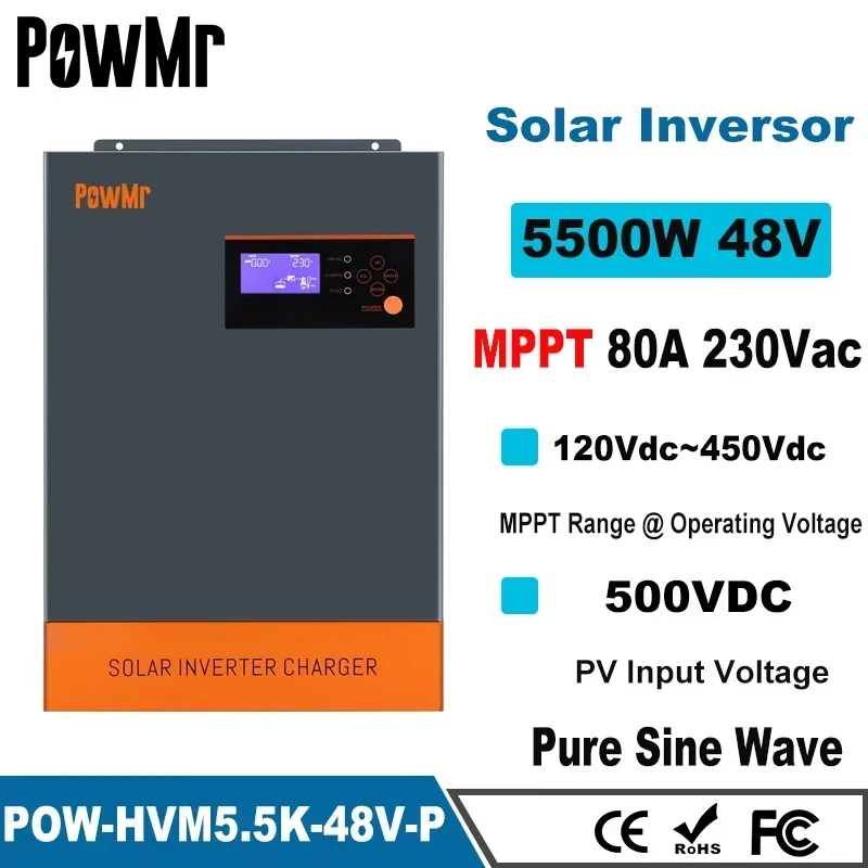 3-Phase Hybrid Solar Inverter  - Hybrid Solar Inverter 5.5Kw Mppt 48V ulasan dan harga