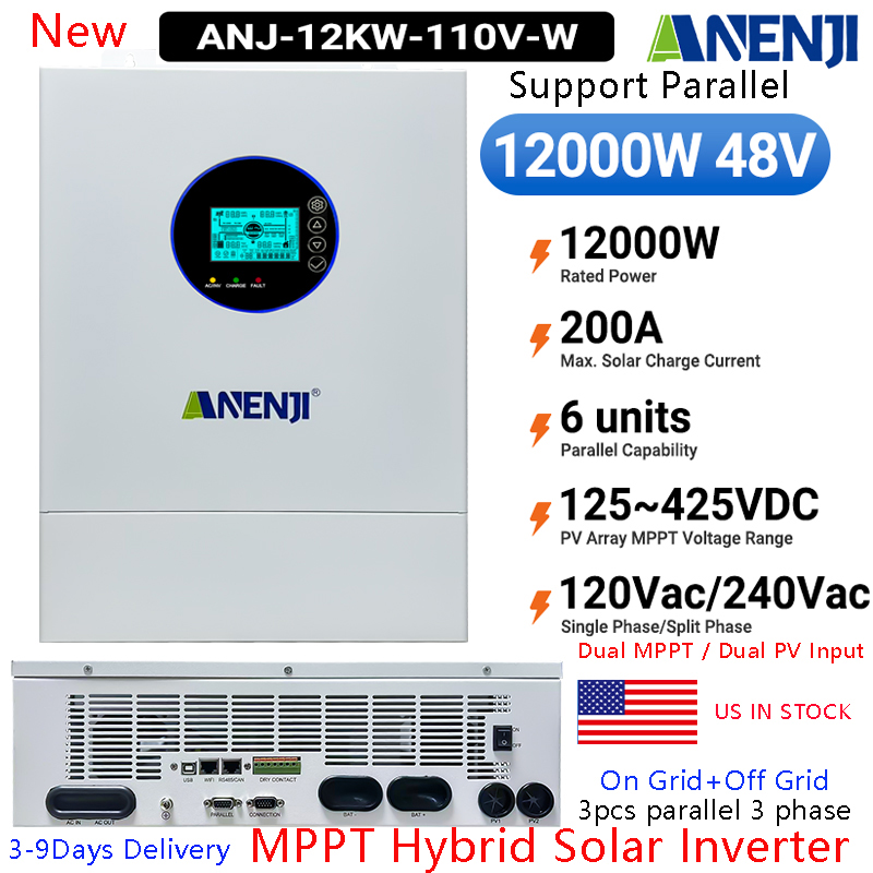 ANENJI Split Phase 12KW 48V Hy - Off Grid Solar Inverter 48V 6000W ulasan dan harga